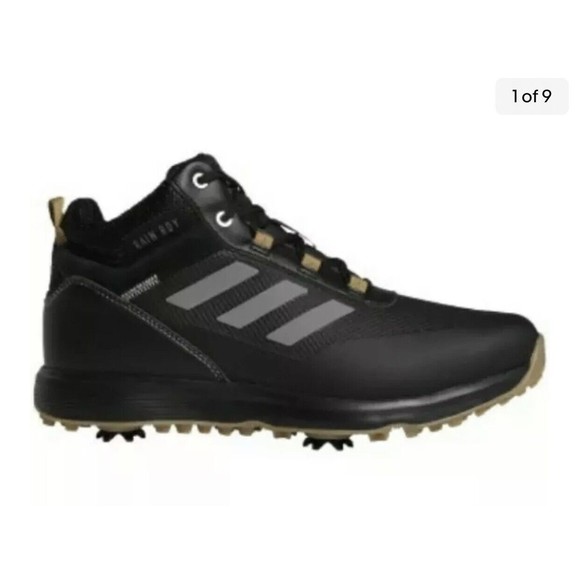 Adidas S2G MID Men\'s Size 9 Waterproof Golf Shoes Boots BlackWide Width No Box